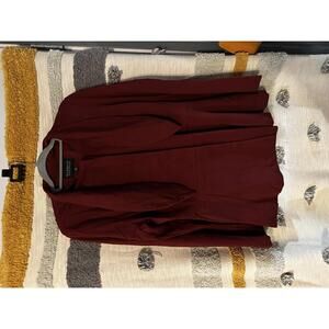 Eloquii Open Front Waterfall Cardigan - Red - Women's Size 16